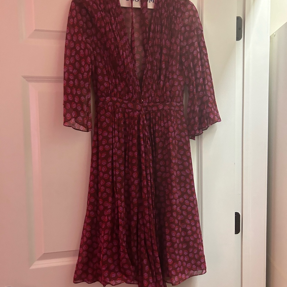 Diane Von Furstenberg fuschia floral dress.